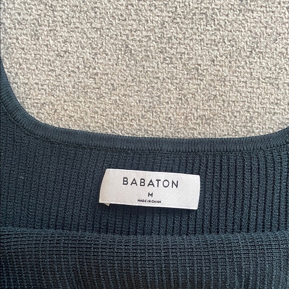 Babaton Black Ribbed Crop Top - Picture 2 of 2